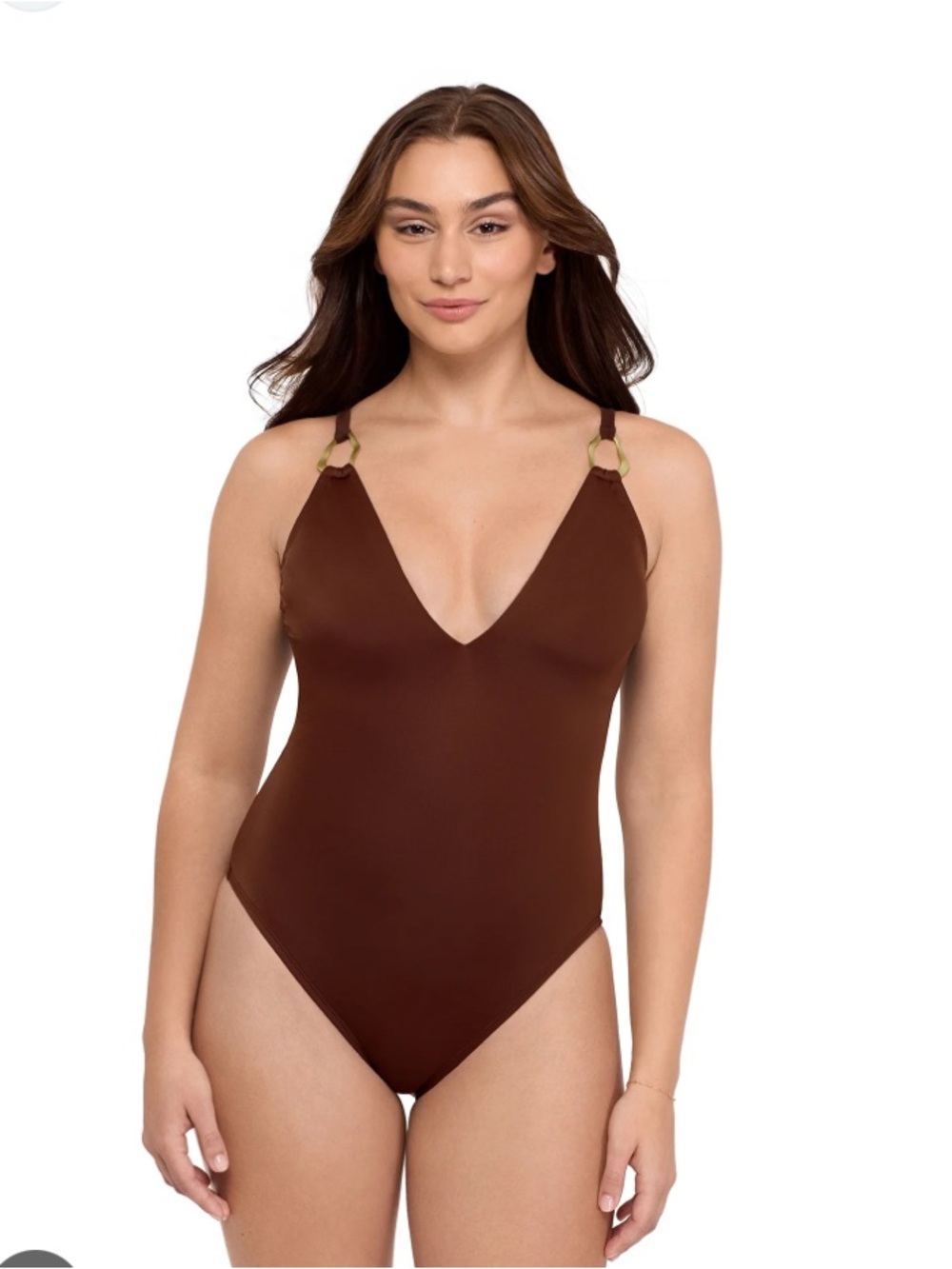 Sofia by Sofia Vergara brown one-piece swimsuit
